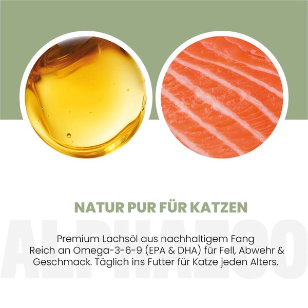 Katzenfutter mit Lachsöl und Omega-3-6-9