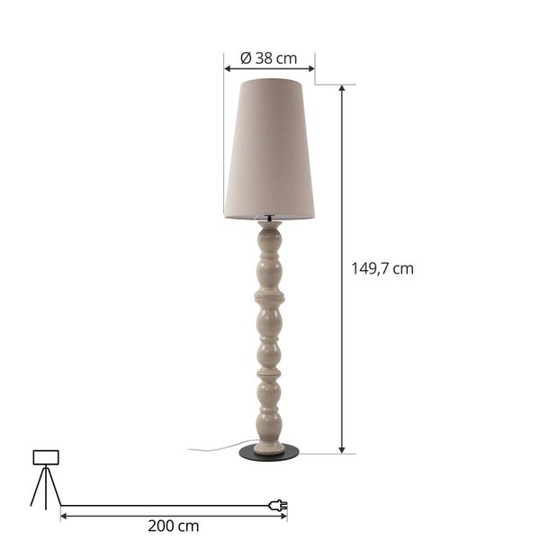 Lucande Stehlampe Lyndorin (Design, Modern) in Creme aus Keramik (1 flammig E27) - Stehleuchte Standleuchte Floor Lamp Wohnzimmerlampe Wohnzimmerleuchte