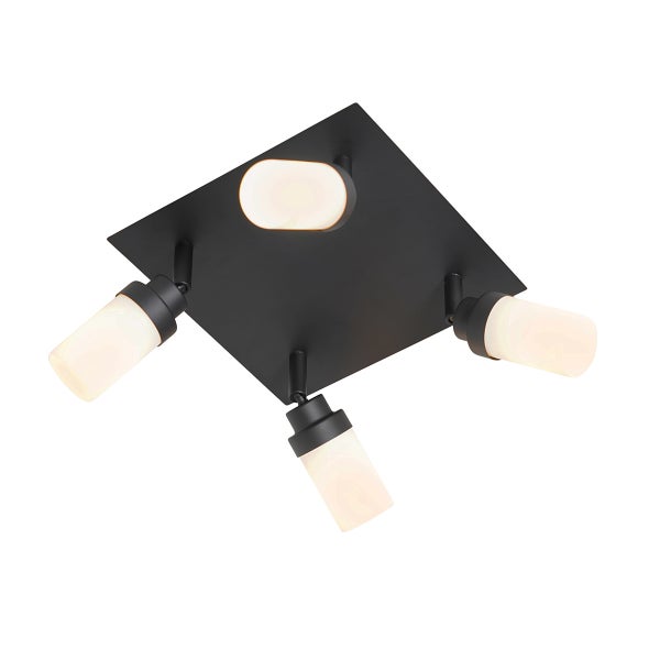 Schwarze Deckenleuchte mit vier Strahlern
