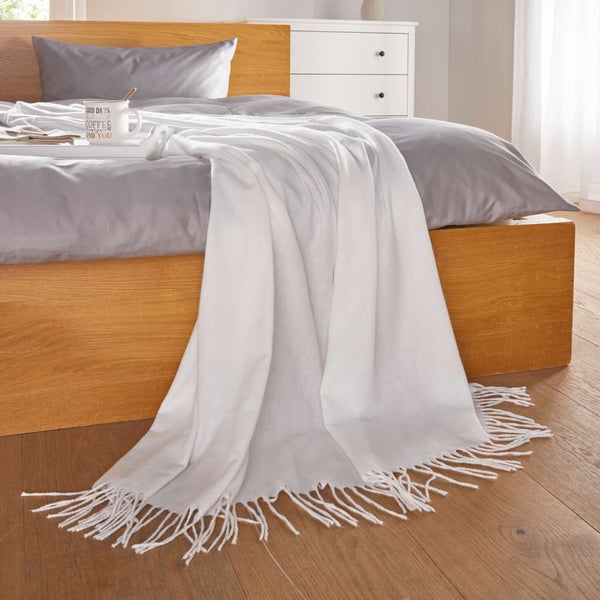 FRANK FLECHTWAREN | Kuscheldecke Brilliant White, POLYESTER, 140 x 180 cm