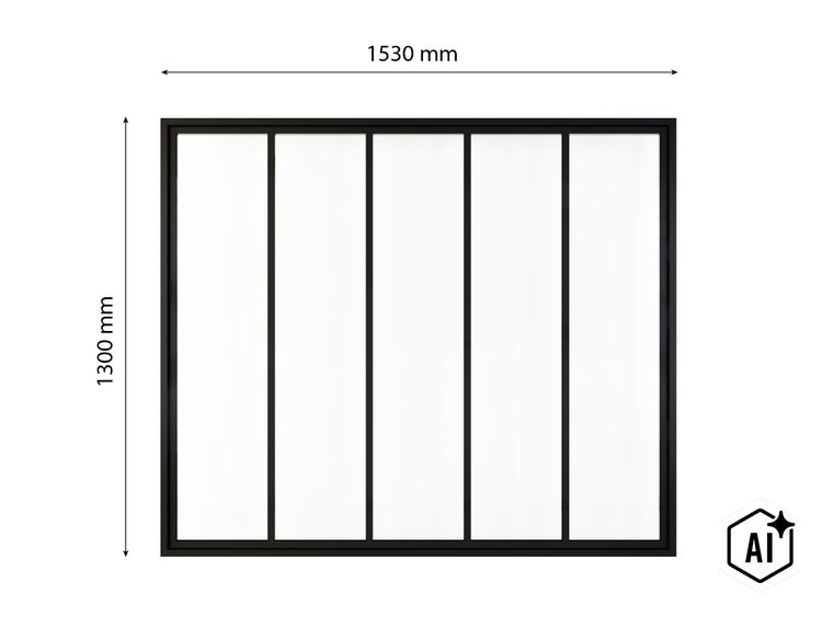 Schiebetürrahmen mit den Maßen 1530 mm mal 1300 mm