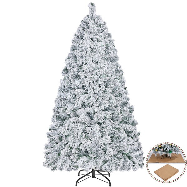 Yaheetech Künstlicher Weihnachtsbaum mit Schnee , Weiß