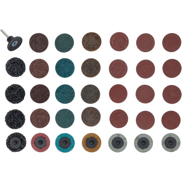 Sortiment an Schleifscheiben mit Halter