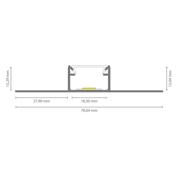 TIVENDIS Led Alu Profil 2 m TB3 mit Zubehör für Strip / Streifen bis 14 mm breit | Abdeckung satiniert milchig  |  Einbau Trockenbau Abschlussleiste Abschlussprofil Deckenleiste eloxiert