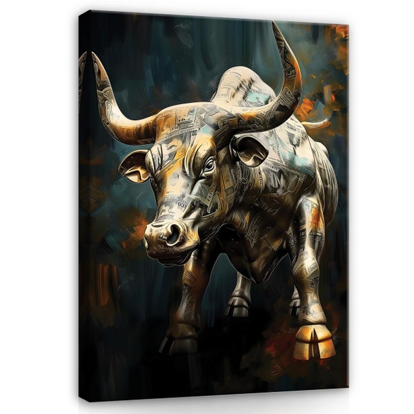 Leinwandbild Abstrakt Motivation Stier Modern Bilder Wohnzimmer 120X80 cm