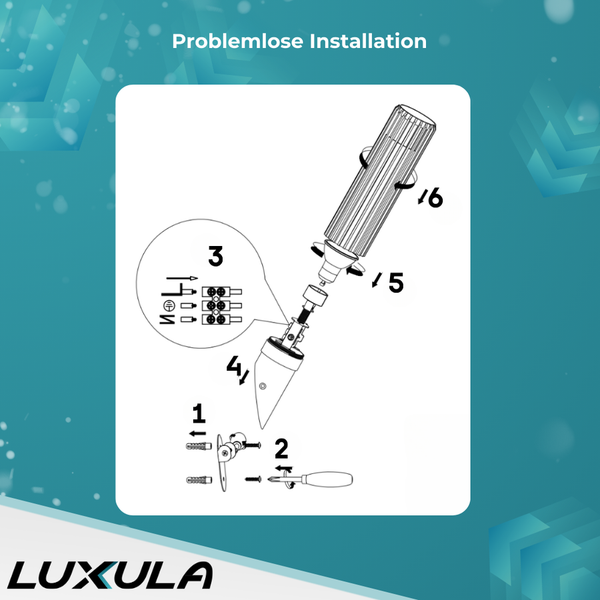 Installationsanleitung für eine Gartenleuchte