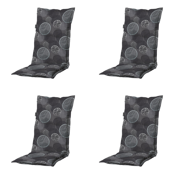 Hochlehnerauflage Kreis grau - Ca. 123x50 cm - 4er-Set