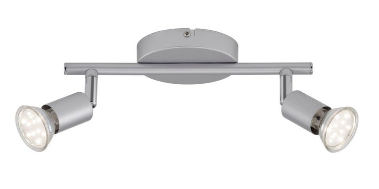 LED Spotleuchte Deckenleuchte 2xGU10 6W schwenkbar Metall Titanfarbig Briloner