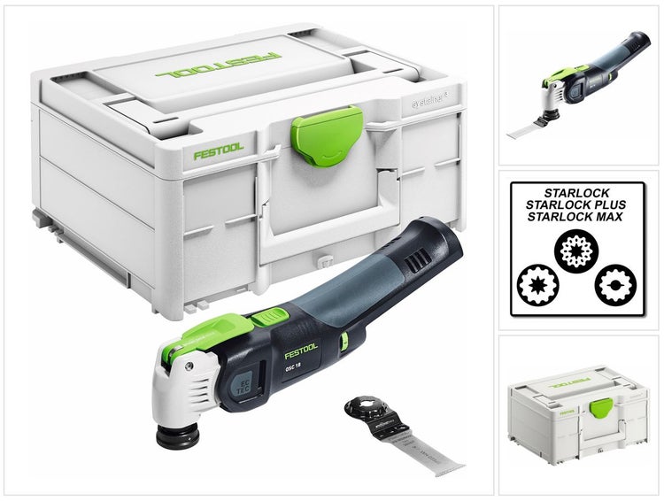 Festool VECTURO OSC 18 E-Basic Akku Oszillierer 18 V Starlock Max ( 576591 ) Brushless + systainer  - ohne Akku, ohne Ladegerät ( Nachfolger von 574848 )