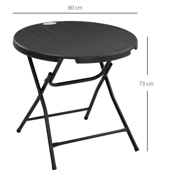 Outsunny Beistelltisch, 80L x 80B x 73H cm, Stahl, HDPE, grau