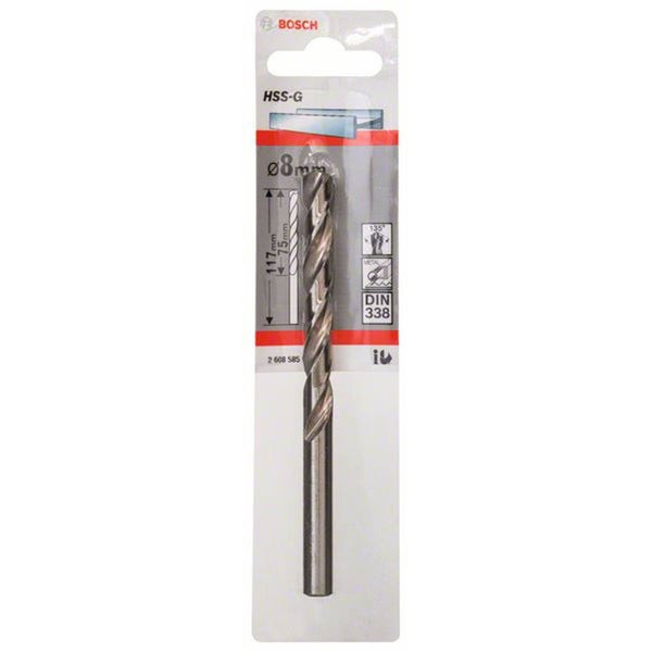 Bosch 1x Metallbohrer HSS-G DIN 338 8 x 75 x 117 mm - 2608585932