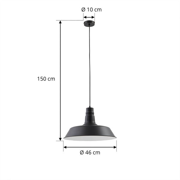 Lindby Pendelleuchte Laylan (Modern) in Schwarz aus Metall (1 flammig, E27) - Deckenlampe Esstischlampe Hängelampe Hängeleuchte Wohnzimmerleuchte