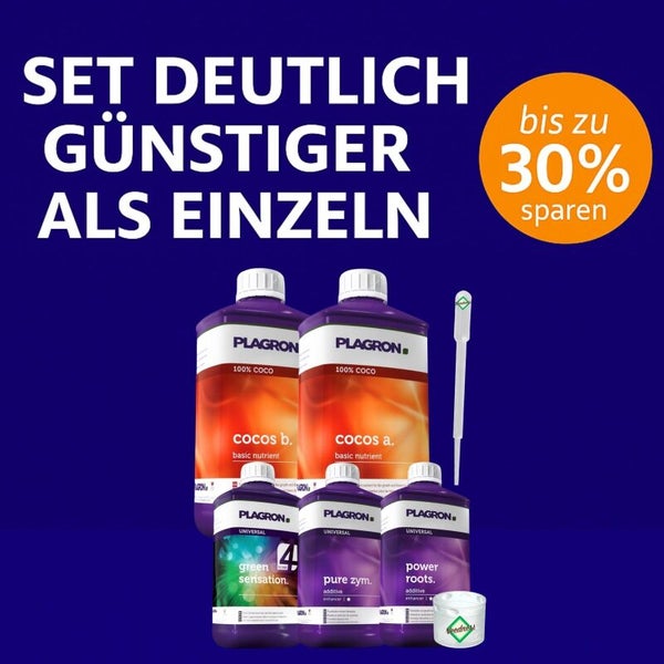 Plagron Dünger Set für Kokos Substrate mit Wachstumsförderer und Enzymen