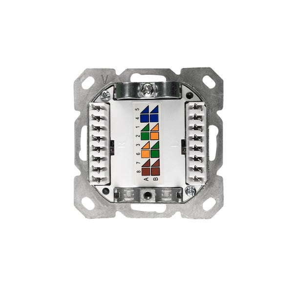 ProfiPatch Netzwerkdose LAN Dose Cat6A 500MHz Unterputz 2x RJ45 Port Anschluss oben/unten POE CAT7,CAT6A,CAT6,CAT5 geschirmt weiß