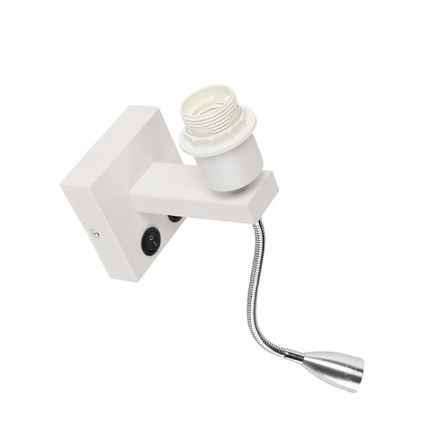 Weiße Wandleuchte mit flexiblem Arm und E27 Fassung