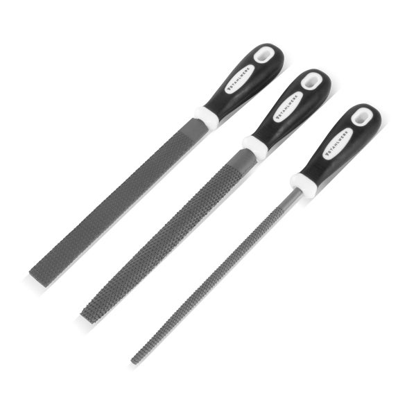 Set aus drei Stahlwerk Raspeln mit Griff