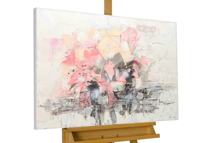 Handgemaltes Gemälde Acrylfarbe 104x78cm Rosa