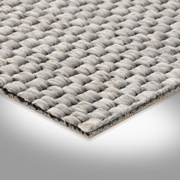Auslegware Teppichboden in Hellgrau Sisal Teppich Meterware mit Vliesrücken 500 cm Breite (Meterware)