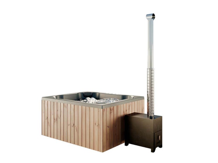 FinnTherm Badefass Oslo Spa Edition aus Holz mit Montagematerial 1,7x2m
