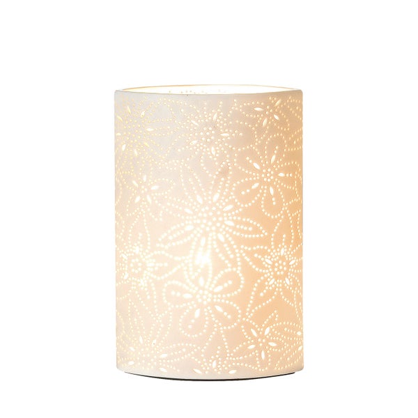 Tischleuchte GILDE Lampe Höhe 35 cm weiß Porzellan