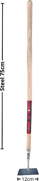 Gartenkratzer aus Stahl mit Holzgriff, 75 cm lang und 12 cm breit