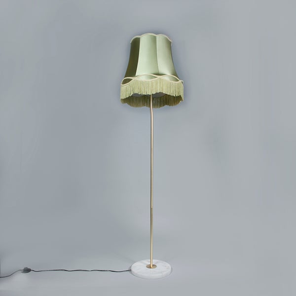 Stehlampe mit Lampenschirm und Marmorfuß