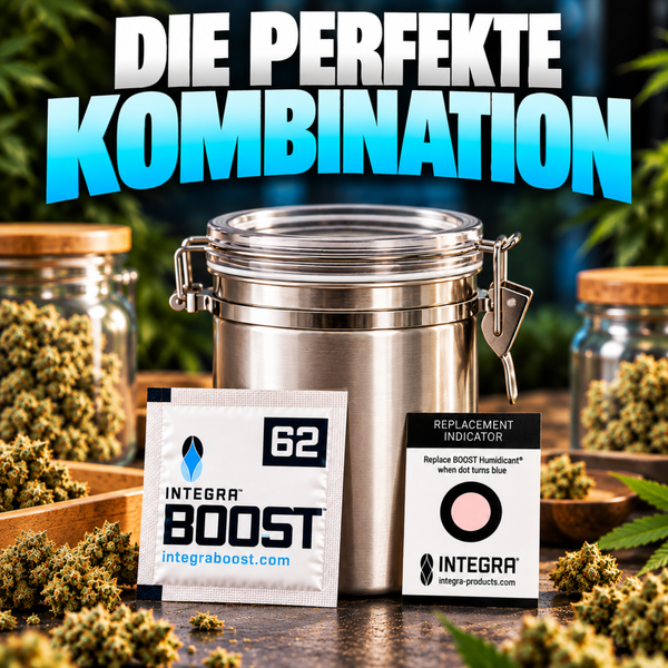 Integra Boost Feuchtigkeitsregulator 62 Prozent mit Vorratsglas und Indikator zur Lagerung von Kräutern