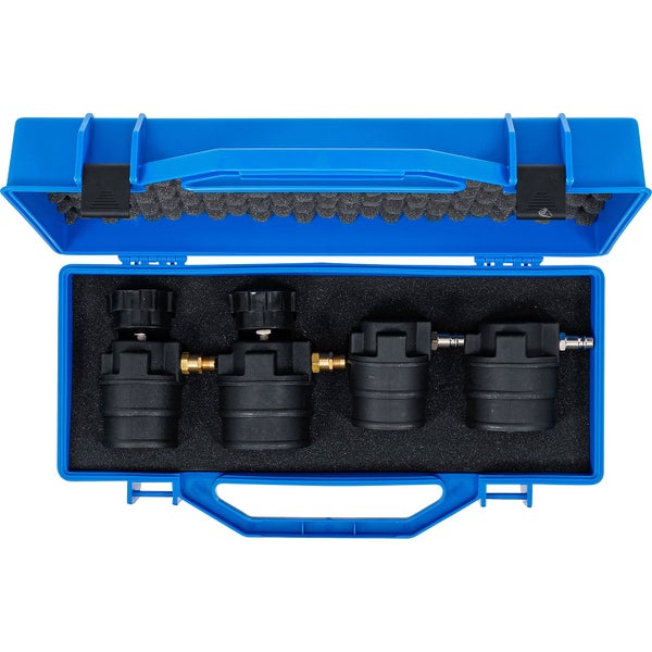 Abgasanalyse-Adapter-Set in blauem Koffer