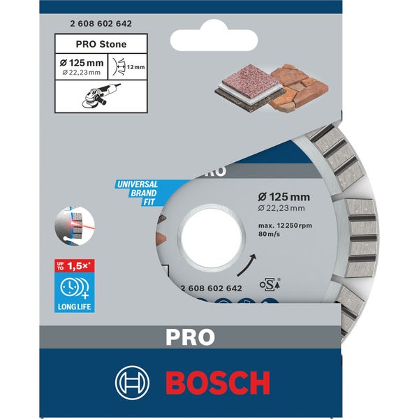 Bosch Pro Stone Trennscheibe, 125 Millimeter Durchmesser