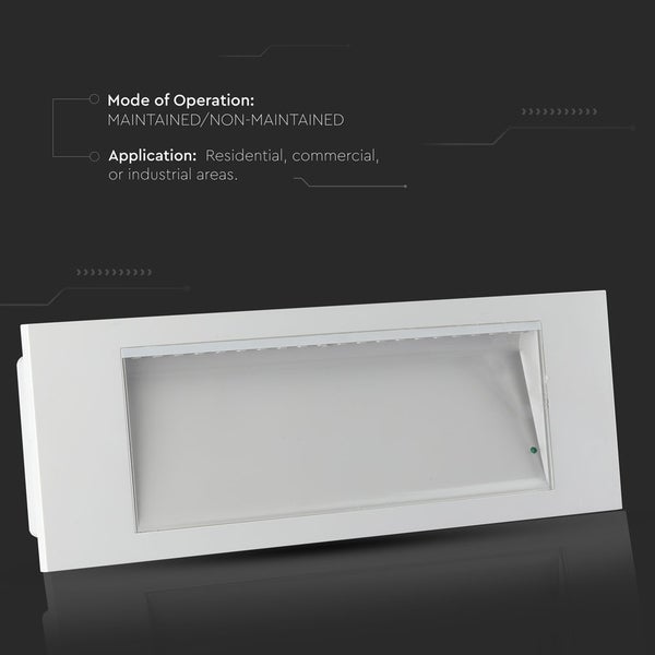 V-TAC VT-511-S - Bulkheads Notbeleuchtung - 12 - Stunden - Samsung - Weiß - IP20 - 3.8W -