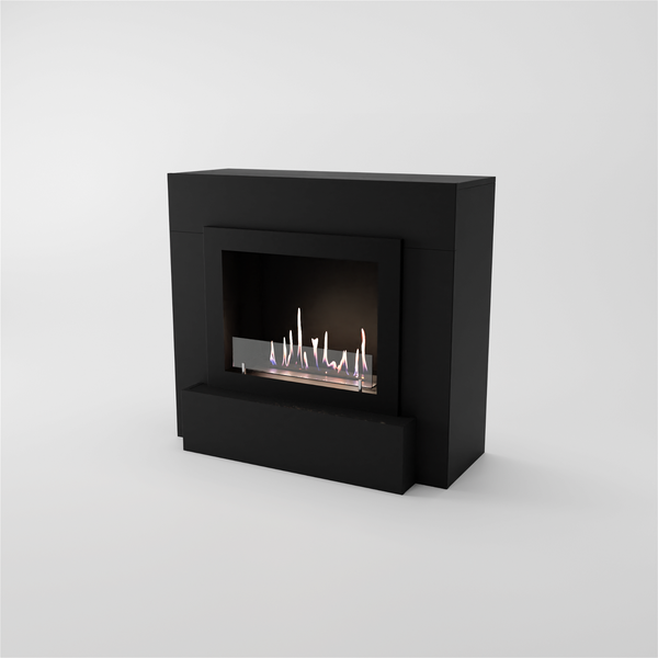 GLOW FIRE Ethanol Kamin 'Odda' | Ethanolofen in schwarz mit 3 Std. Brenndauer und 2 KW Heizleistung | BxHxT: 99x90x45 cm