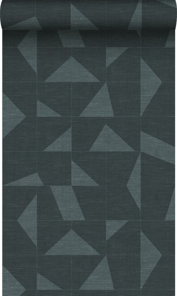 Origin Wallcoverings Tapete grafisches Muster in Gewebeoptik Graublau - 0,53 x 10,05 m - 347756