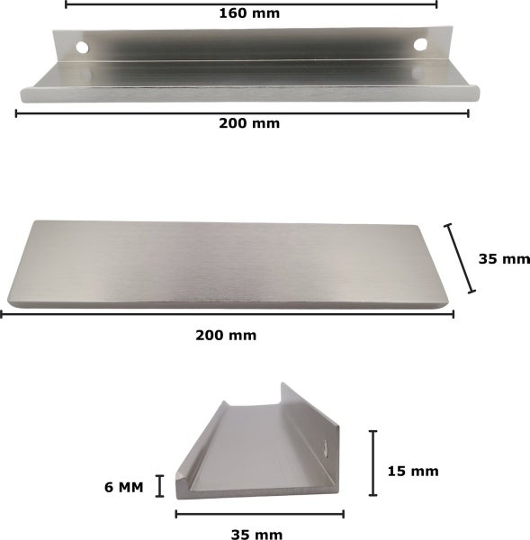 Griff / Möbelgriff Fargo 150 mm Aluminium