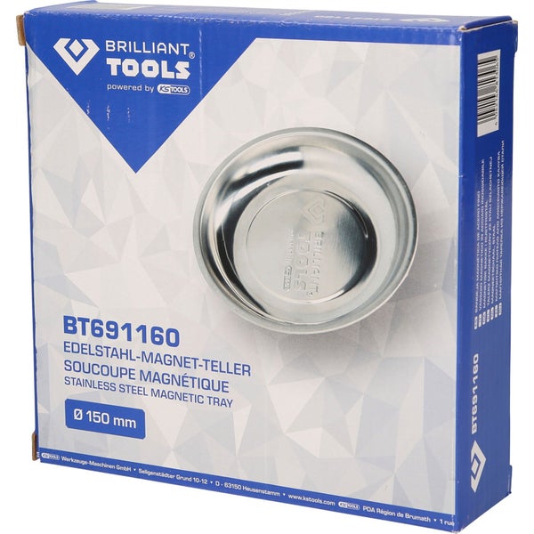 BRILLIANT TOOLS Edelstahl-Magnet-Teller Ø 15 cm - BT691160