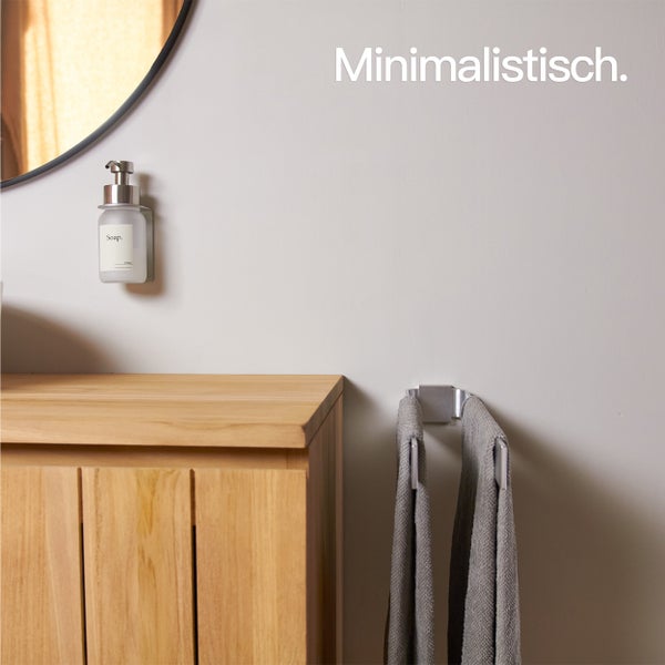 Designfabrik Hamburg Handtuchhalter doppelarm Wand zweiarmig Silber Gebürstet 42cm