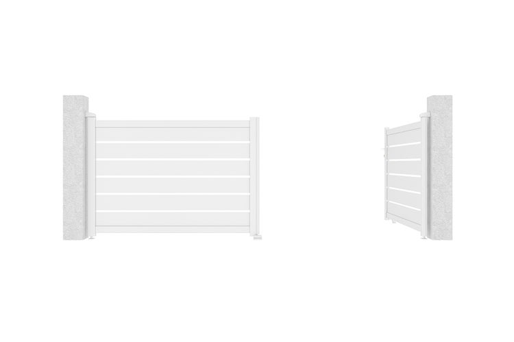 Flügeltor 3,5m VOGEL H.120 Weißaluminium