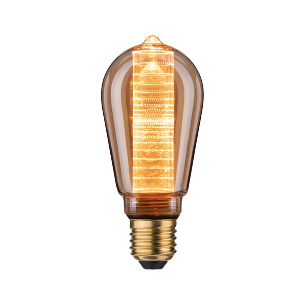 Inner Glow Edition LED Kolben Innenkolben Ringmuster E27 230V 120lm 3,6W 1800K dimmbar Gold