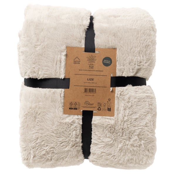 Dutch Decor Eco Line Plaid Lize, 140 mal 180 Zentimeter, flauschige Kuscheldecke aus recycelten Materialien.