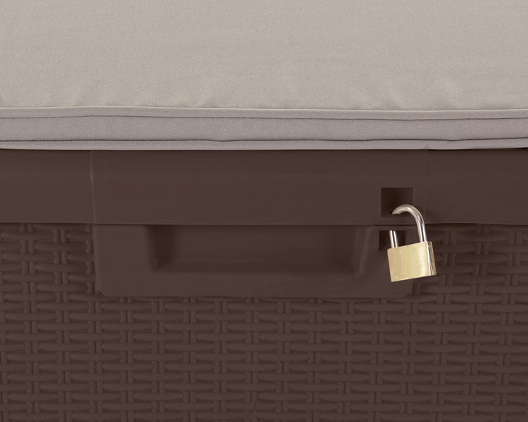 Ondis24 Kissenbox Sitztruhe Santo Kompakt 120 L braun, Aufbewahrungsbox, Box
