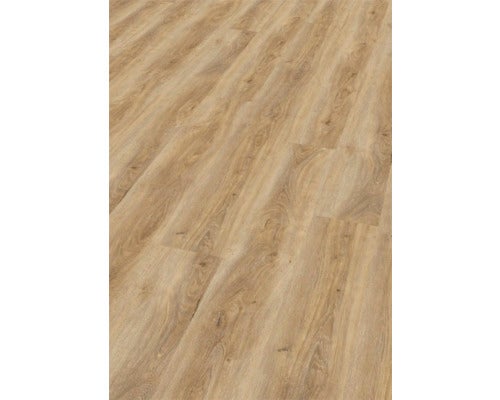 Laminatboden mit Eichen-Dekor und natürlicher Holzmaserung.