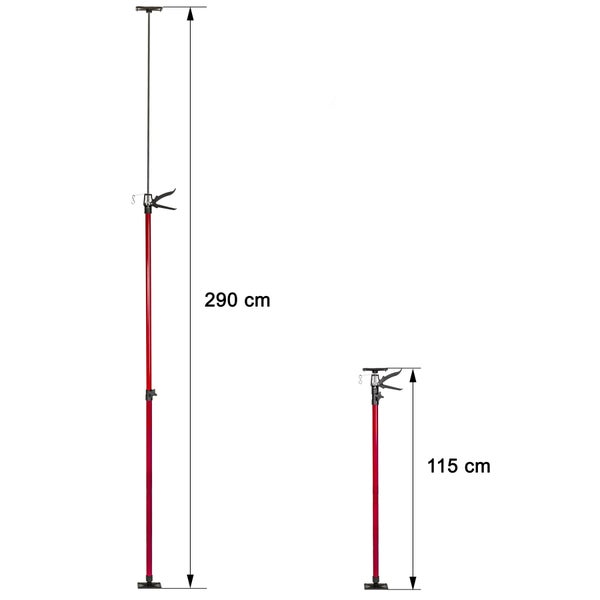 4er-Set Teleskopstützen tectake  stufenlos höhenverstellbar mit Schnellspannsystem