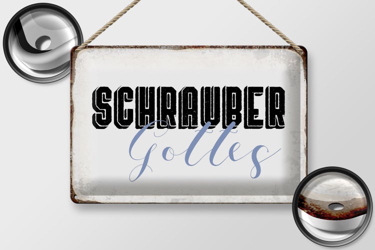 Blechschild Spruch 30x20cm Schrauber Gottes Mechaniker