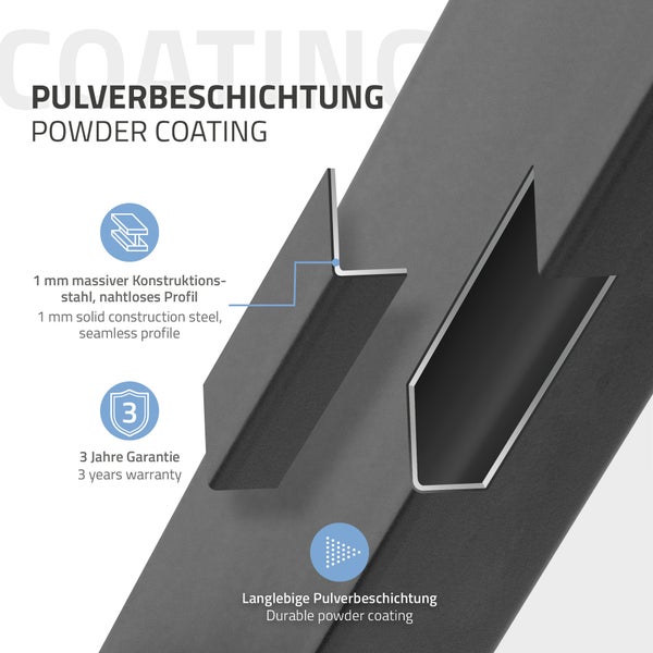 ML-Design 2er Set Tischbeine A-Form 70x72cm Anthrazit, Profil 8x8cm, pulverbeschichteter Stahl, Industriedesign, Metall Tischkufen Tischgestell Tischuntergestell Möbelfüße, für Esstisch Schreibtisch