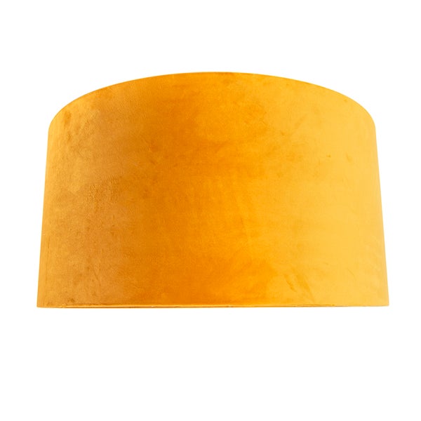 Velours Lampenschirm gelb 50/50/25 mit goldener Innenseite
