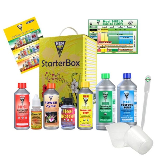 Hesi 7-Teiliges Starter Set – Organischer Pflanzendünger für Erde | Für Wachstum & Blüte | Ideal für Orchideen, Gemüse, Bonsai & Mehr | Mit Pipette für Präzise Anwendung