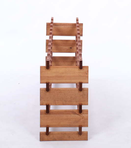Weinregal VINOTECA FLEX PRO HxBxT 51x103x28cm 40 Flaschen auf 4 Ebenen Massives Kiefernholz Braun geölt