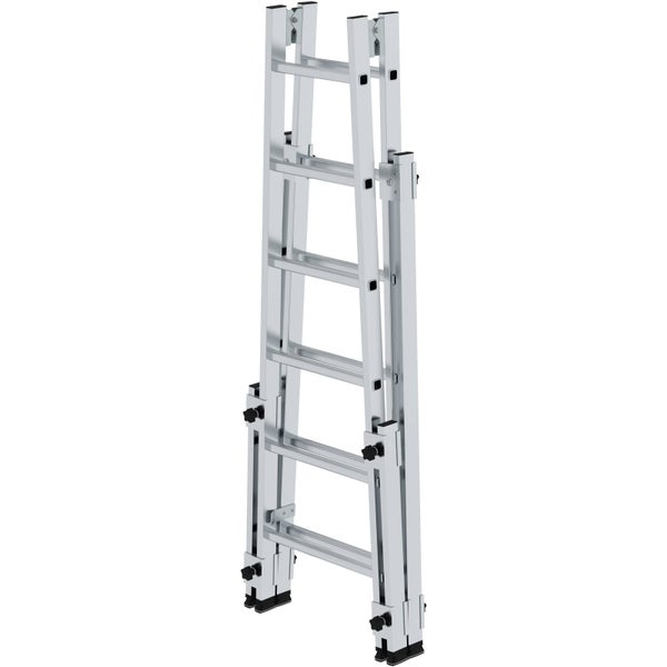 Günzburger Steigtechnik Aluminium Stehleiter 2x6 Sprossen treppengängig - 033512