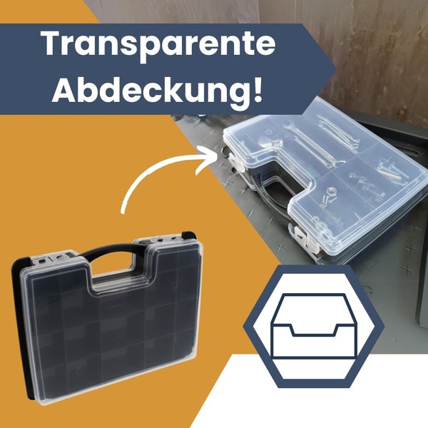 Sortimentkasten Sortimentskoffer doppelseitig Kleinteilemagazin Tackle Box 27 Fach