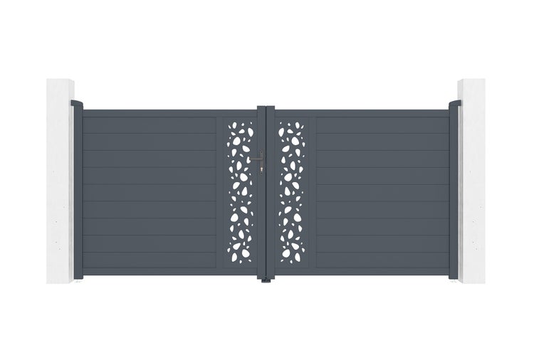 Doppelflügeltor aus Aluminium 3,5m SUNNY 350B160 Grau