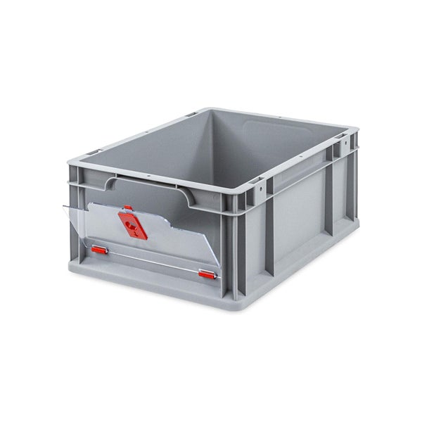 PROREGAL SuperSparSet 10x Eurobox NextGen Insight Cover HxBxT 17 x 30 x 40 16 Liter Niedrig/Rot Eurobehälter Transportbox